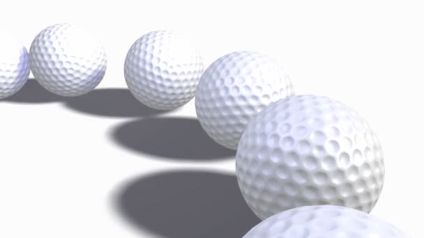 Collectie van golfballen — Stockvideo