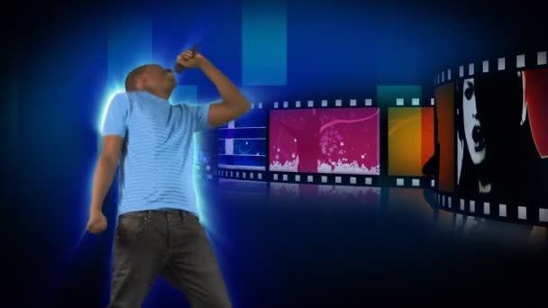 Animation d'un homme séduisant chantant — Video