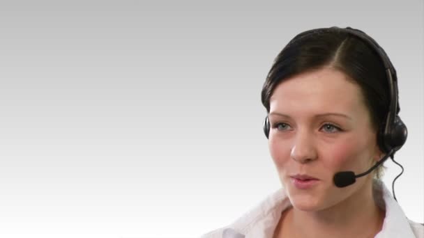 ヘルプデスクには女のクロマ キー映像 — ストック動画
