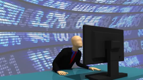 Animación mostrando a un 3d-hombre celebrando — Vídeo de stock