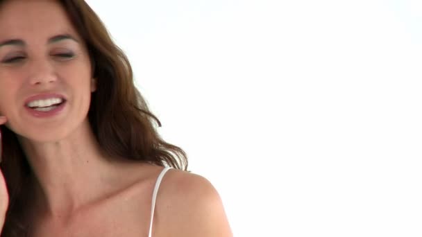 Evet sevimli İspanyol kadın — Stok video