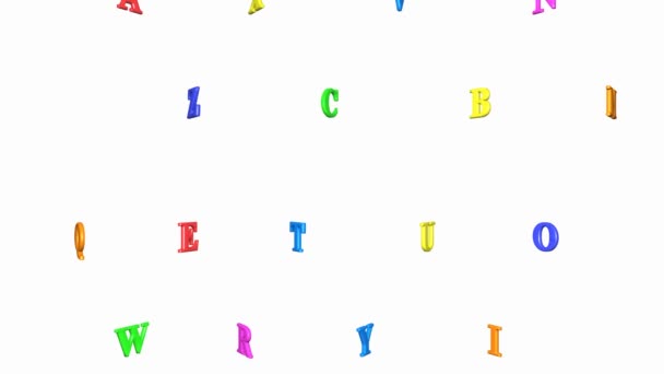Animation präsentiert farbenfrohen alphabetischen Charakter — Stockvideo