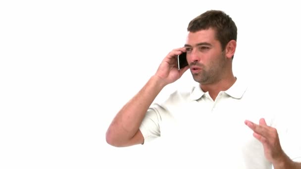 Man talking on the phone — Stock Video