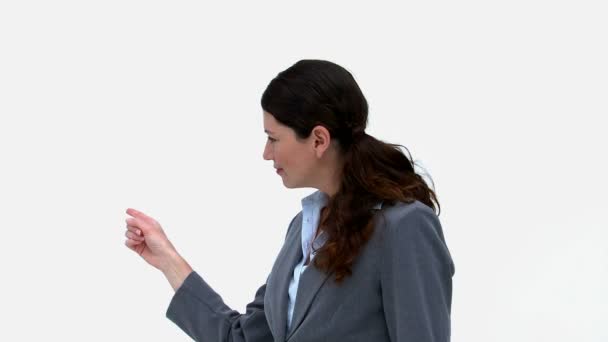 Woman Looking at a white board — Stock Video