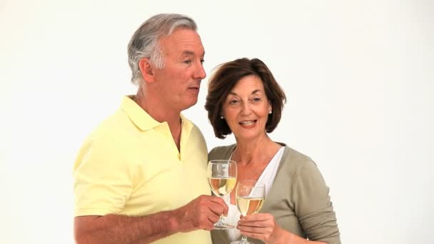 Retired couple celebrating — Stock Video