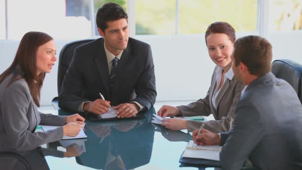 Coworkers during an important meeting — Stock Video