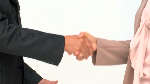 Hands of two business — Stock Video