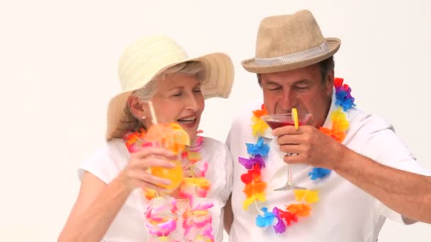 Couple enjoying their cocktails — Stock Video