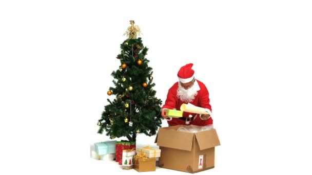 Подарунки Санта-Клауса, приймаючи — стокове відео