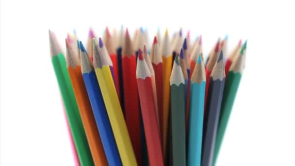 Renkli kalemler döndürme — Stok video