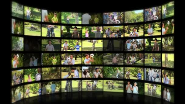 Montage de familles profitant de moments estivaux ensemble — Video