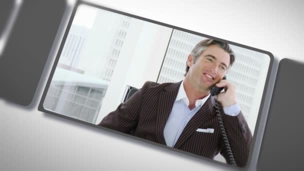 Montaje de negocios por teléfono — Vídeo de stock