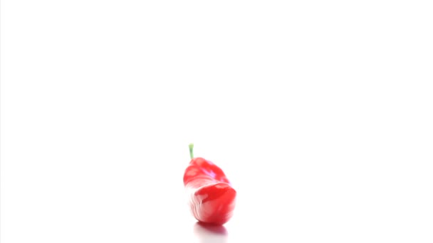 Red pepper rotating — Stock Video