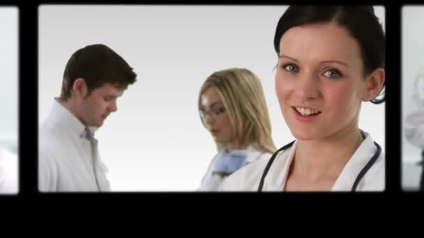 Montagem de médicos e enfermeiros — Vídeo de Stock