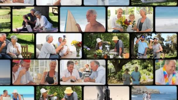 Montagem de casais idosos ativos — Vídeo de Stock