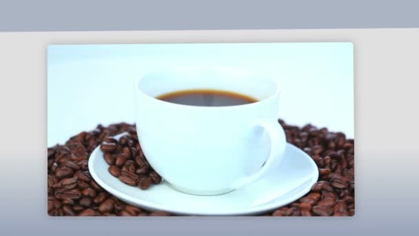 Kahve içme kadın montaj — Stok video