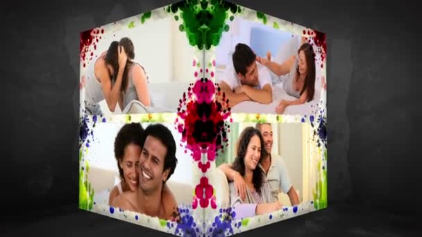 Animation 3D-Cube de couples heureux — Video