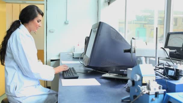 Scientist working with a computer — Stock Video