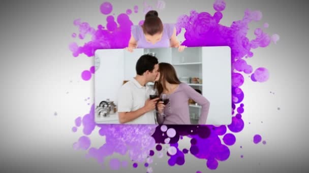 Woman showing a young couple at home — Stock Video