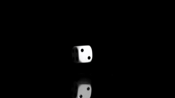 One dice in super slow motion bouncing — Stock Video