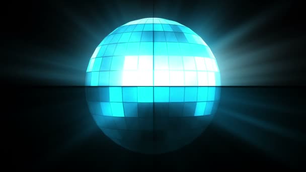 Голубой диско-шар — стоковое видео