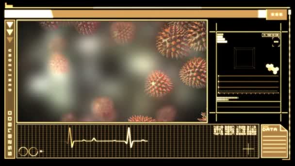 Digital interface showing virus — Stock Video