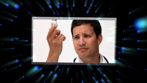 Montaje de clips médicos — Vídeos de Stock
