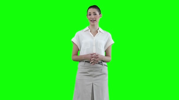 Businesswoman making an announcement — 图库视频影像