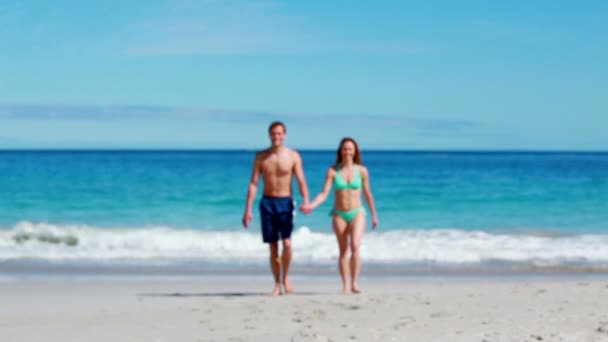 Lovely couple walking together — Stock Video