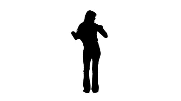 Silhouette of a woman dancing — Stock Video