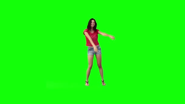 Una joven está bailando. — Vídeos de Stock