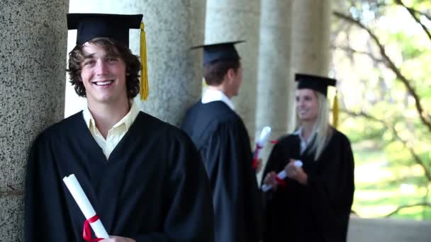 Portrait of a male graduate — Stock Video