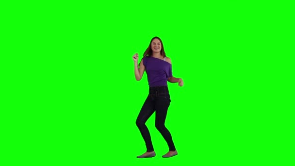 A brunette woman is dancing — Stock Video