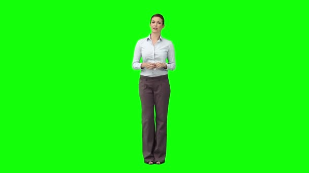 A businesswoman is giving a speech — Stock Video