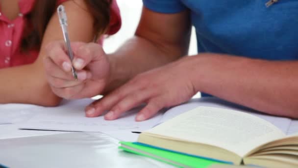 Estudantes preparando seriamente seus exames — Vídeo de Stock