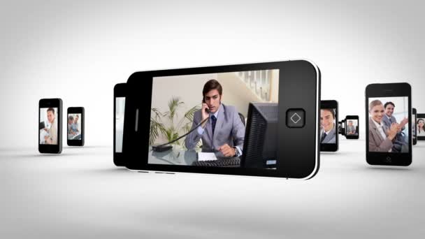 Video di affari al telefono — Video Stock