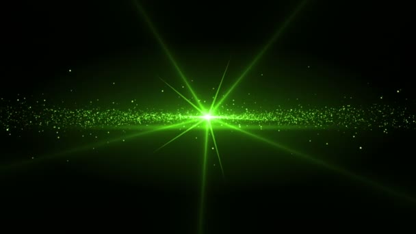 Видео свечения зеленой звезды — стоковое видео