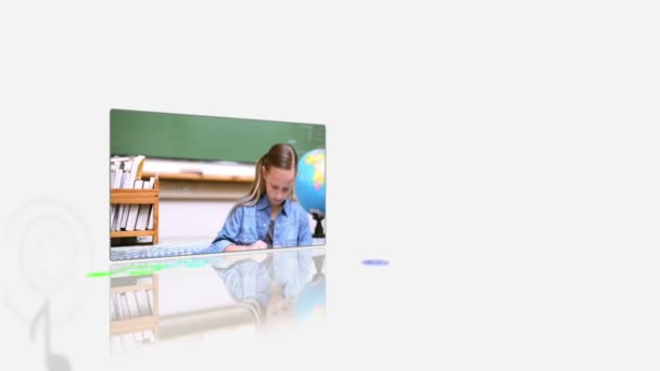 Videos of a pupils at their desk — Wideo stockowe