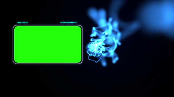 Chroma klíč obrazovky s modrým světlem — Stock video