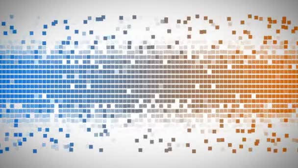 Blaues und orangefarbenes Quadrat, das sich schnell bewegt — Stockvideo