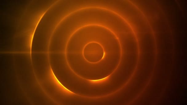 Bewegende cirkel van oranje lampjes knipperen — Stockvideo