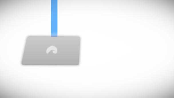 Mavi bulut dizüstü bilgisayar ile bağlı — Stok video