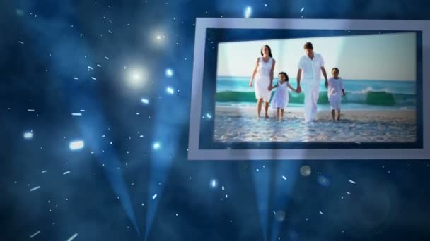 Filmy z rodziną na plaży — Wideo stockowe