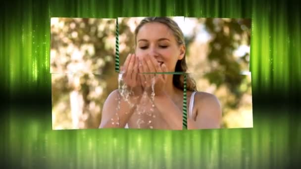 Video's in slow motion van vrouwen in een park — Stockvideo