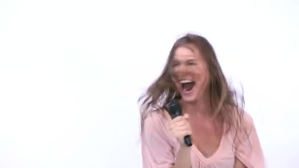 Mulher dançando e cantar — Vídeo de Stock