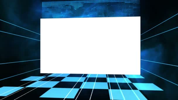 Vídeo de una pantalla sobre un fondo azul — Vídeos de Stock