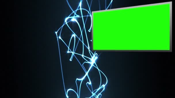 Video van groene schermen met lichtstralen — Stockvideo
