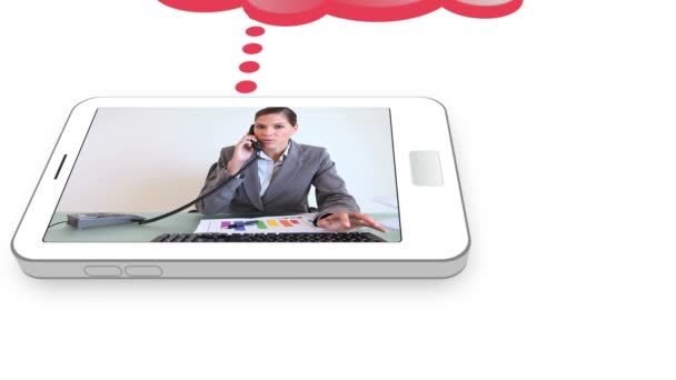 Business video's op een mobiele telefoon — Stockvideo