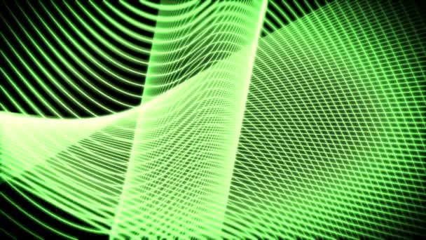 Volute of moving green lines — Stock Video