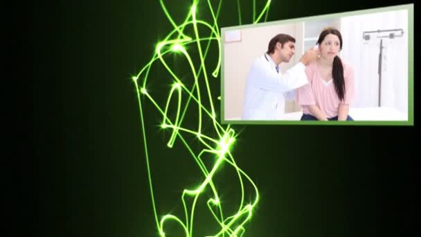 Vídeos médicos con haces de luz — Vídeo de stock